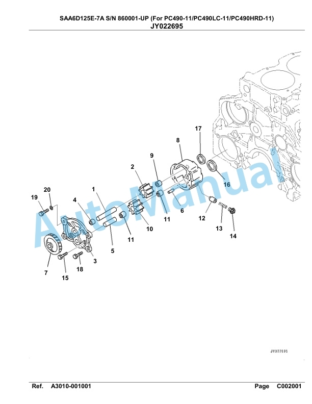 Komatsu SAA6D125E-7A Parts Manual 860001-UP 4 Komatsu SAA6D125E-7A Parts Manual 860001-UP-4