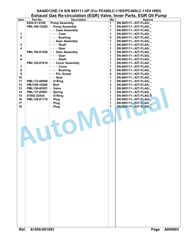 Komatsu SAA6D125E-7A Parts Manual 865111-UP 2 Komatsu SAA6D125E-7A Parts Manual 865111-UP-2