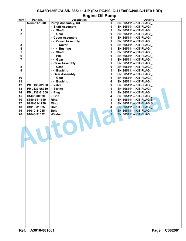 Komatsu SAA6D125E-7A Parts Manual 865111-UP 4 Komatsu SAA6D125E-7A Parts Manual 865111-UP-4