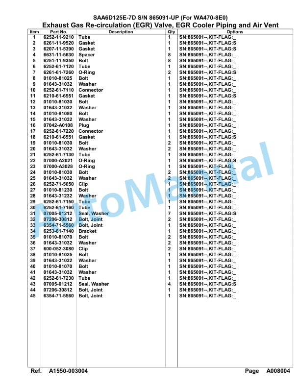 Komatsu SAA6D125E-7D Parts Manual 865091-UP 2 Komatsu SAA6D125E-7D Parts Manual 865091-UP-2