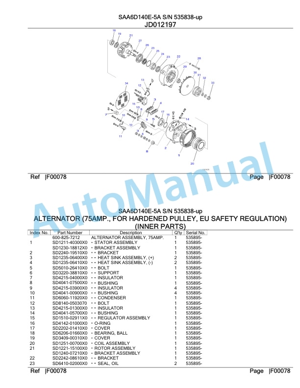 Komatsu SAA6D140E-5A Parts Manual 535838-up 5 Komatsu SAA6D140E-5A Parts Manual 535838-up-5
