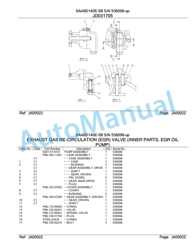 Komatsu SAA6D140E-5B Parts Manual 536098-up 2 Komatsu SAA6D140E-5B Parts Manual 536098-up-2