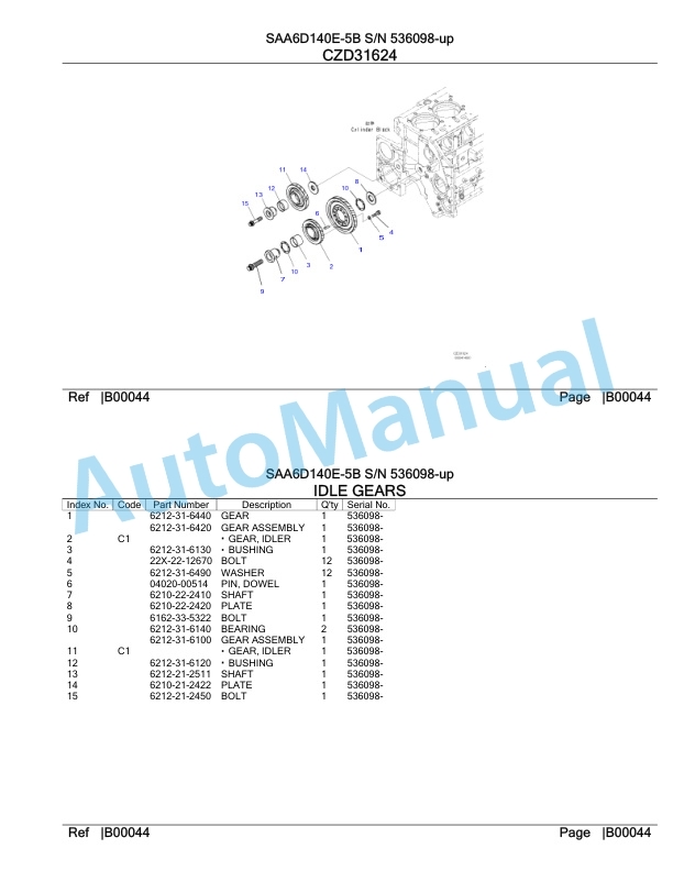 Komatsu SAA6D140E-5B Parts Manual 536098-up 3 Komatsu SAA6D140E-5B Parts Manual 536098-up-3