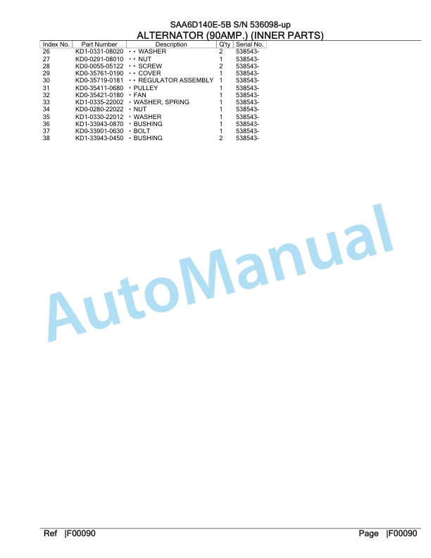 Komatsu SAA6D140E-5B Parts Manual 536098-up 5 Komatsu SAA6D140E-5B Parts Manual 536098-up-5