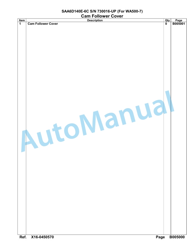 Komatsu SAA6D140E-6C Parts Manual 730016-UP 3 Komatsu SAA6D140E-6C Parts Manual 730016-UP-3