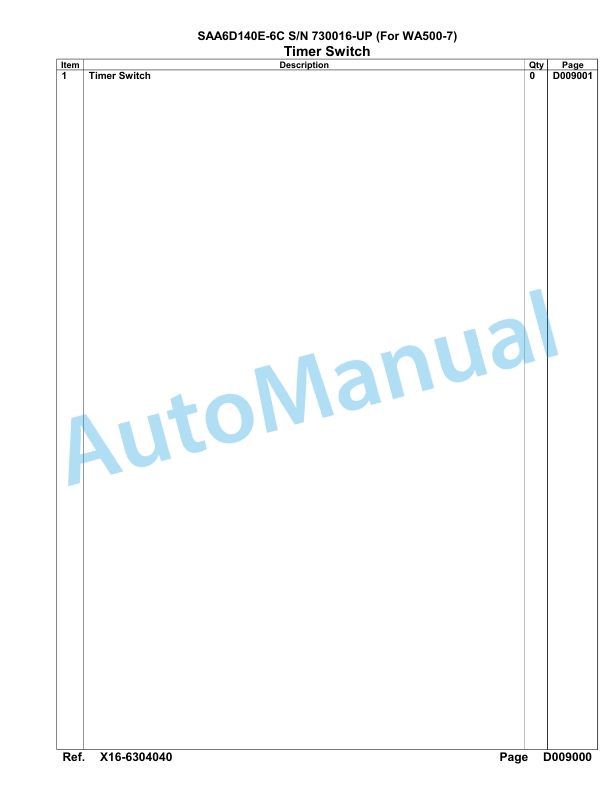 Komatsu SAA6D140E-6C Parts Manual 730016-UP 5 Komatsu SAA6D140E-6C Parts Manual 730016-UP-5