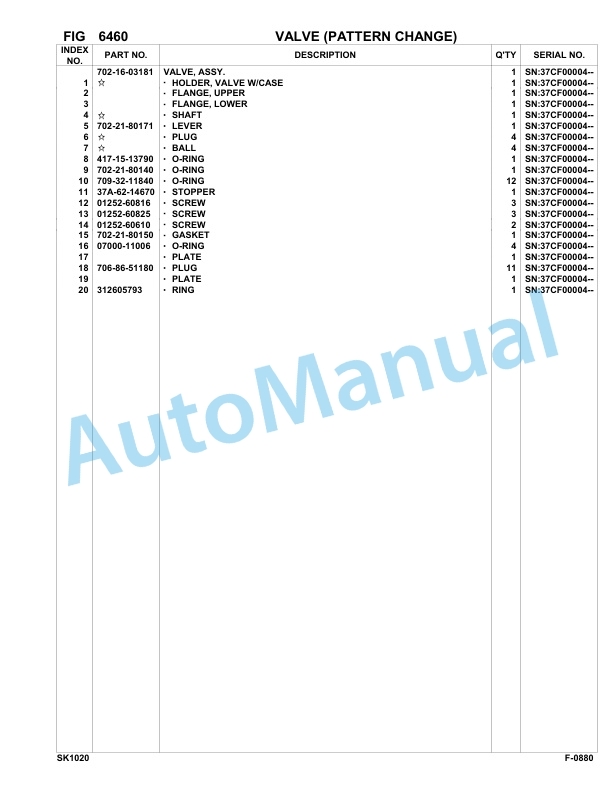 Komatsu SK1020-5 Skid Loader Parts Manual 37CF00004-UP 5 Komatsu SK1020-5 Skid Loader Parts Manual 37CF00004-UP-5