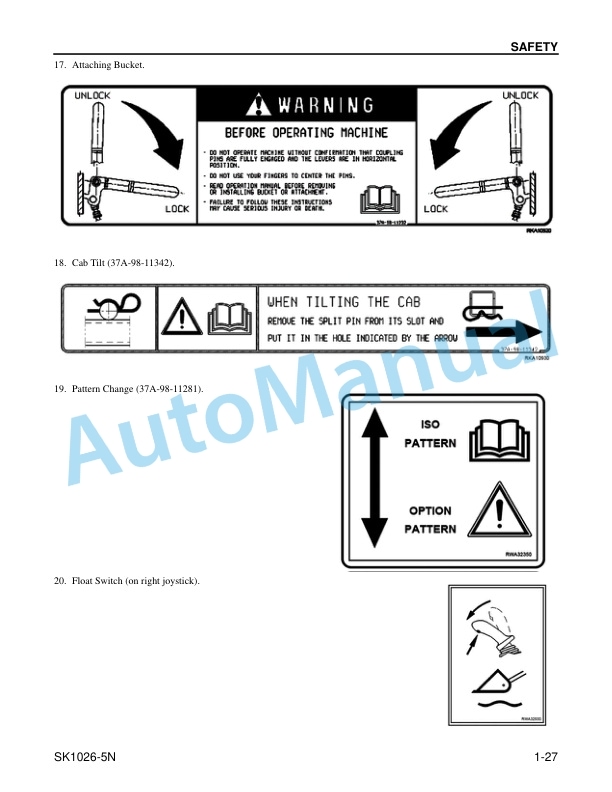 Alternative view of Komatsu SK1026-5N Skid Steer Loader Operation and Maintenance Manual CEAM014301