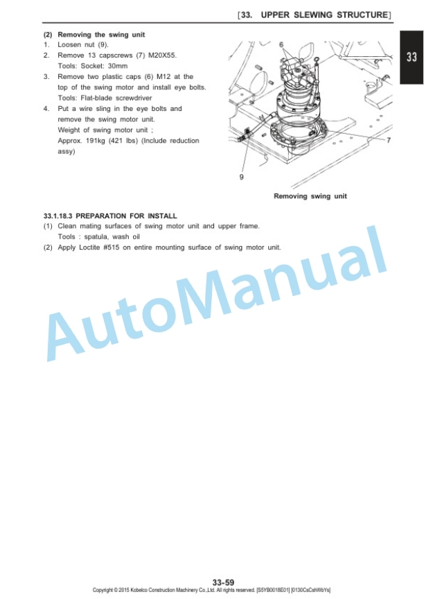 Komatsu SK230SRLC-3 Hydraulic Excavator Shop Manual S5YB0018E02 3 Komatsu SK230SRLC-3 Hydraulic Excavator Shop Manual S5YB0018E02-3