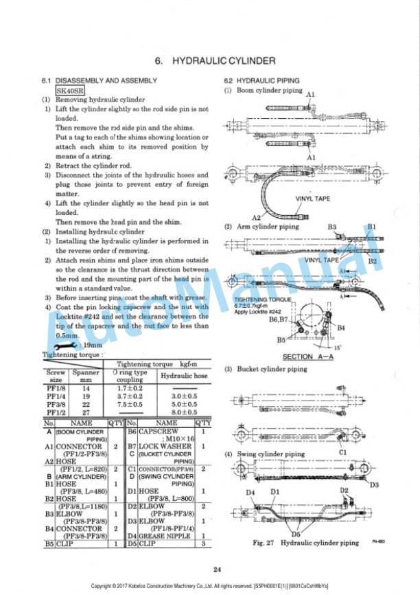 Komatsu SK40SR, SK45SR Hydraulic Excavator Shop Manual S5PH0001E-01 2 Komatsu SK40SR, SK45SR Hydraulic Excavator Shop Manual S5PH0001E-01-2