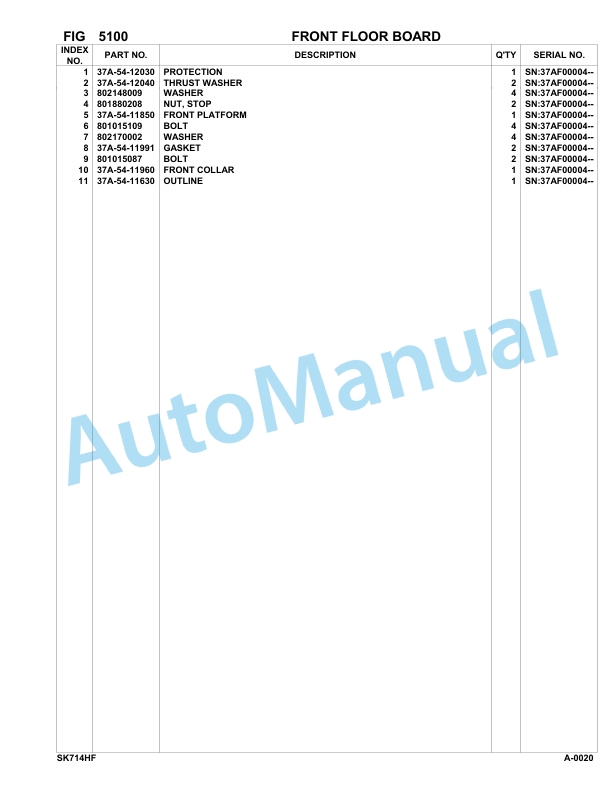Komatsu SK714-5 Hand Foot Control Parts Manual 37AF00004-up 2 Komatsu SK714-5 Hand Foot Control Parts Manual 37AF00004-up-2