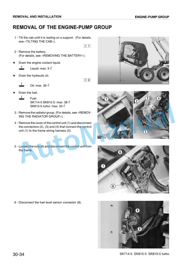 Komatsu SK714-5, SK815-5, SK815-5 Turbo Skid Steer Loader Shop Manual WEBM005500 5 Komatsu SK714-5, SK815-5, SK815-5 Turbo Skid Steer Loader Shop Manual WEBM005500 - Image 5
