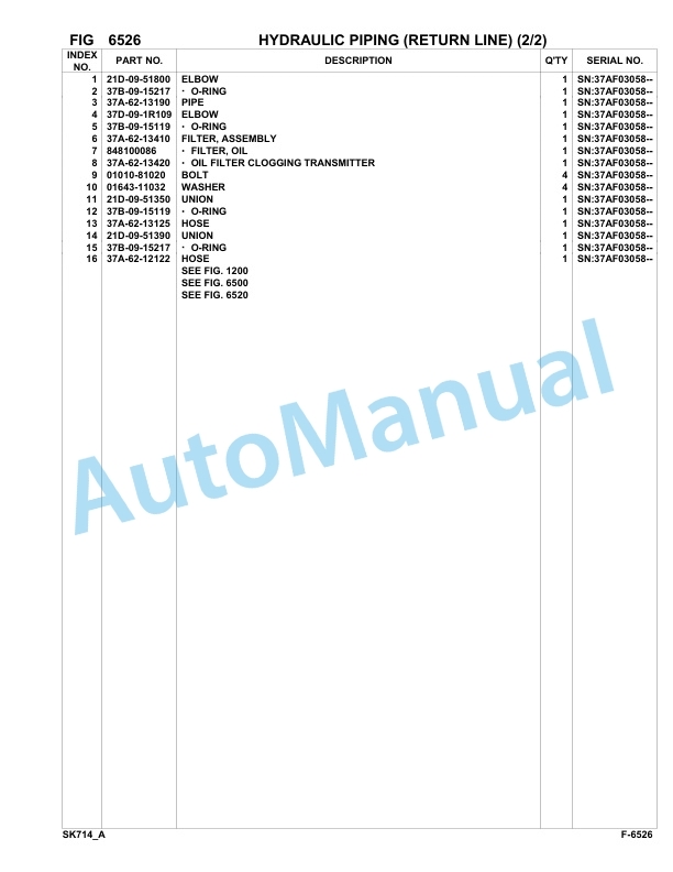 Komatsu SK714-5 Skid Loader Parts Manual 37AF01876-UP 5 Komatsu SK714-5 Skid Loader Parts Manual 37AF01876-UP-5