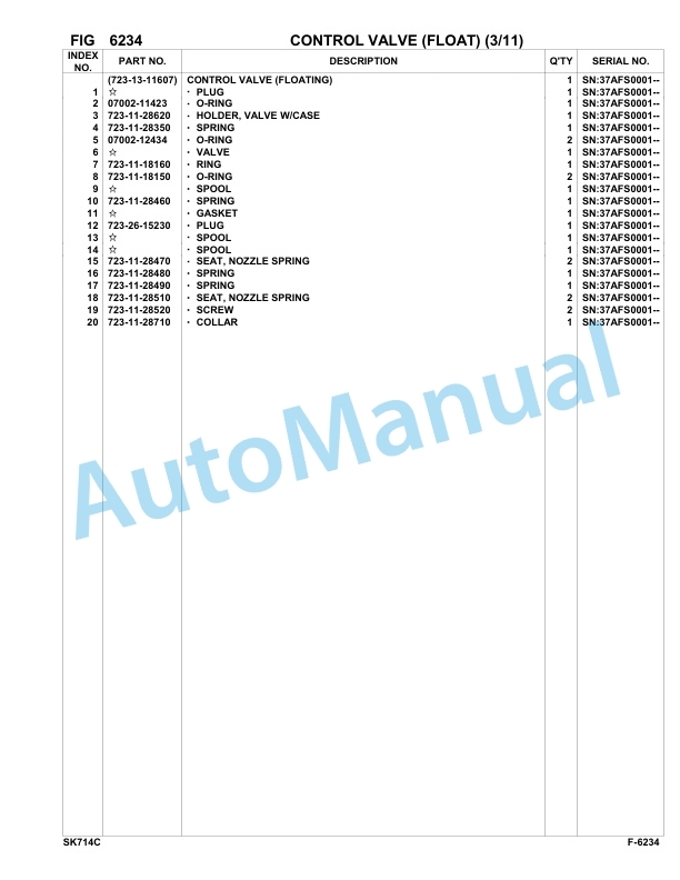 Komatsu SK714-5 Skid Loader Parts Manual 37AFS0001-UP 4 Komatsu SK714-5 Skid Loader Parts Manual 37AFS0001-UP-4