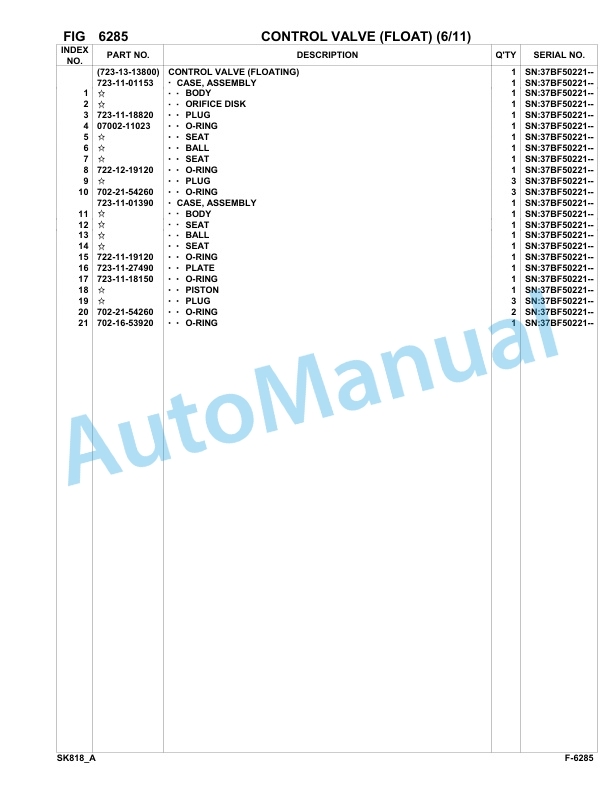 Komatsu SK818-5 Skid Loader Parts Manual 37BF50111-UP 4 Komatsu SK818-5 Skid Loader Parts Manual 37BF50111-UP-4