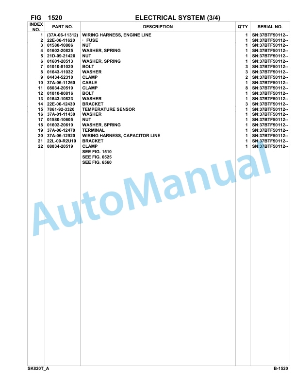 Komatsu SK820-5 Skid Loader Parts Manual 37BTF50112-UP 2 Komatsu SK820-5 Skid Loader Parts Manual 37BTF50112-UP-2