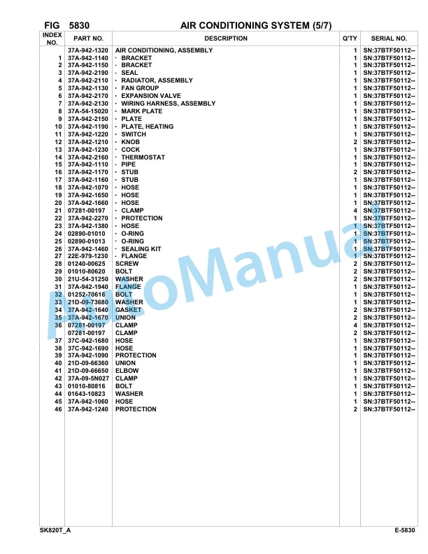 Komatsu SK820-5 Skid Loader Parts Manual 37BTF50112-UP 3 Komatsu SK820-5 Skid Loader Parts Manual 37BTF50112-UP-3