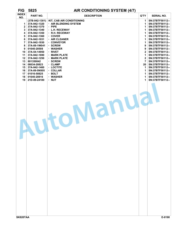 Komatsu SK820-5 Turbo USA Skid Loader Parts Manual 37BTF50112-up 3 Komatsu SK820-5 Turbo USA Skid Loader Parts Manual 37BTF50112-up-3
