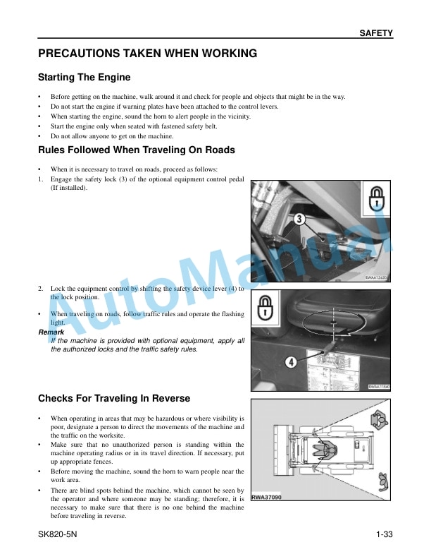 Alternative view of Komatsu SK820-5N Skid Steer Loader Operation and Maintenance Manual CEAM016201