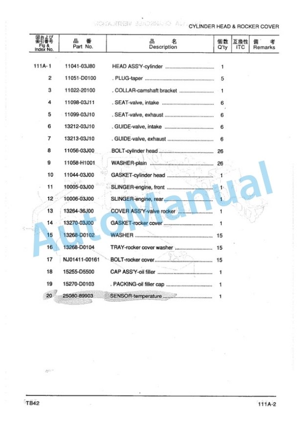 Komatsu TB42 Gasoline Engine Parts Manual PGCTB40-01 2 Komatsu TB42 Gasoline Engine Parts Manual PGCTB40-01-2