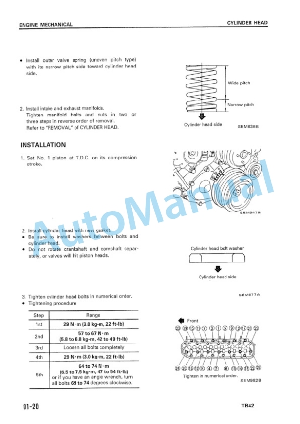 Komatsu TB42 Gasoline Engine Shop Manual TP42-BE1 2 Komatsu TB42 Gasoline Engine Shop Manual TP42-BE1-2