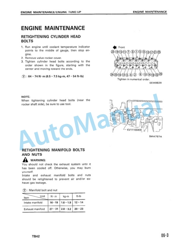 Komatsu TB42 Gasoline Engine Shop Manual TP42-BE1 5 Komatsu TB42 Gasoline Engine Shop Manual TP42-BE1-5