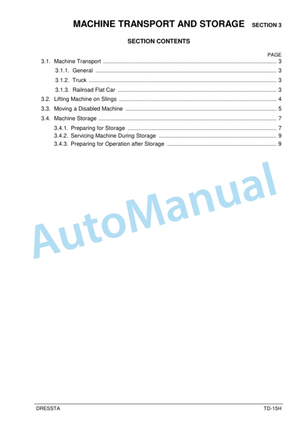 Alternative view of Komatsu TD-15H Operation and Maintenance Manual OMTD15H00-1E