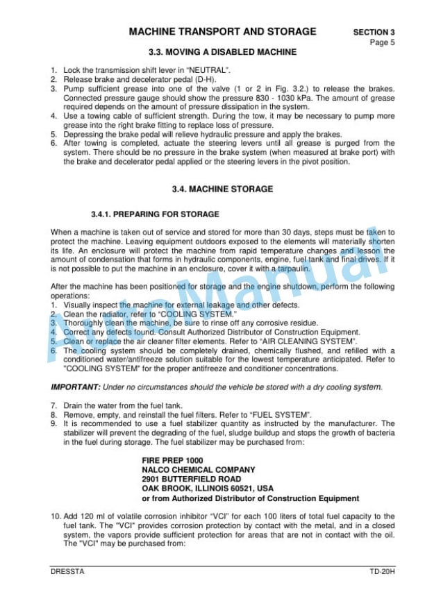 Alternative view of Komatsu TD-20H Operation and Maintenance Manual OMTD20H98-1E