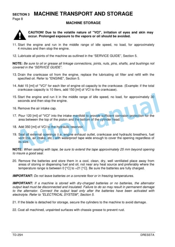 Alternative view of Komatsu TD-25H Operation and Maintenance Manual OMTD25H00-1E