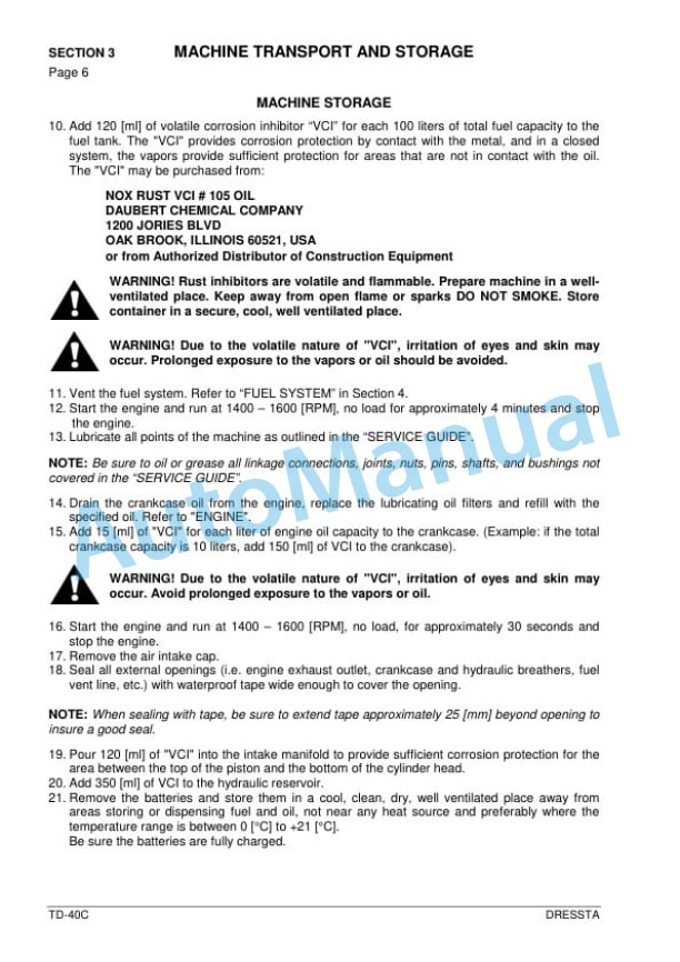 Alternative view of Komatsu TD-40H Operation and Maintenance Manual OMTD40C98-1E
