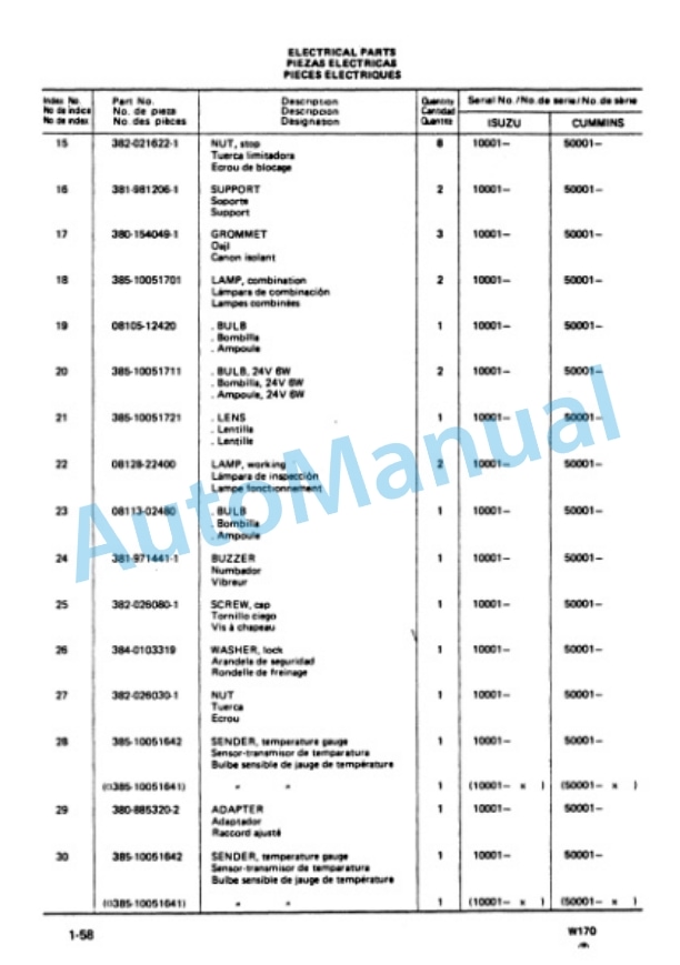 Komatsu W170 Wheel Loader Parts Manual PXPB03840105 2 Komatsu W170 Wheel Loader Parts Manual PXPB03840105-2