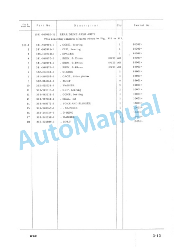 Komatsu W60 Wheel Loader Parts Manual PEPB03850101 3 Komatsu W60 Wheel Loader Parts Manual PEPB03850101-3