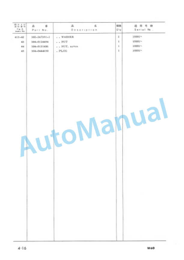 Komatsu W60 Wheel Loader Parts Manual PEPB03850101 4 Komatsu W60 Wheel Loader Parts Manual PEPB03850101-4