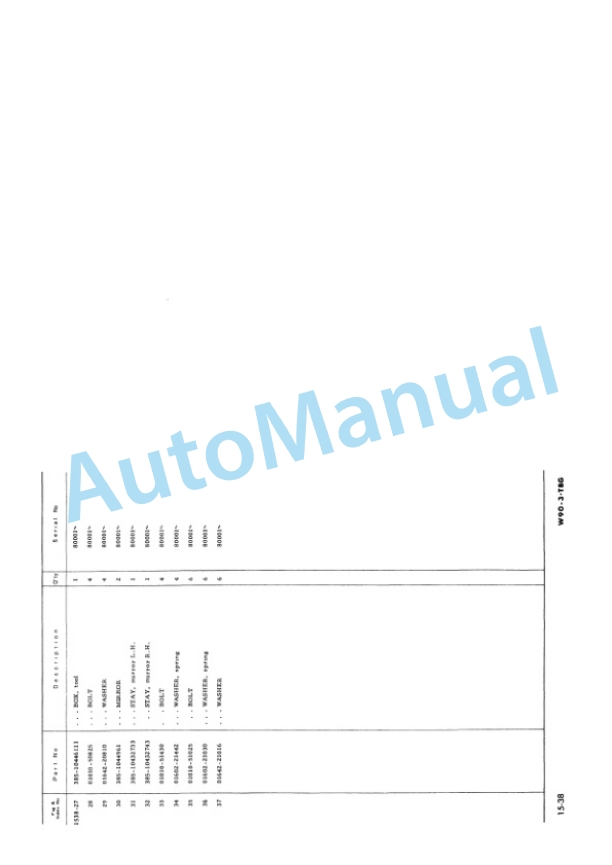 Komatsu W90-3 Wheel Loader Parts Manual PEPB03827011 5 Komatsu W90-3 Wheel Loader Parts Manual PEPB03827011-5