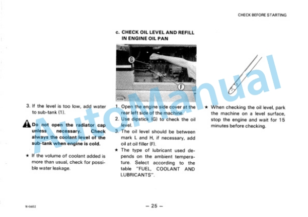 Alternative view of Komatsu WA100-1 Wheel Loader Operation and Maintenance Manual SEAM04160104