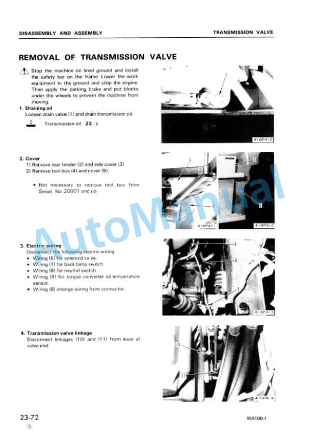Komatsu WA100-1 Wheel Loader Shop Manual SEBM04160105 3 Komatsu WA100-1 Wheel Loader Shop Manual SEBM04160105 - Image 3