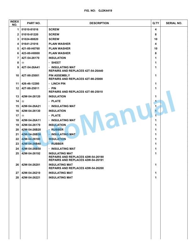 Komatsu WA100M-5 Parts Manual WA100MB 4 Komatsu WA100M-5 Parts Manual WA100MB-4