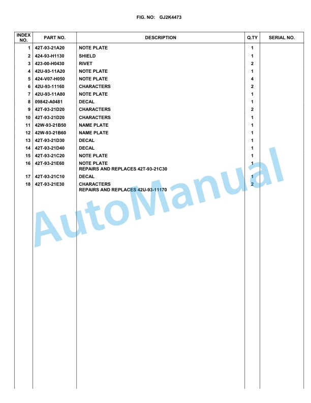 Komatsu WA100M-5 Parts Manual WA100MB 5 Komatsu WA100M-5 Parts Manual WA100MB-5