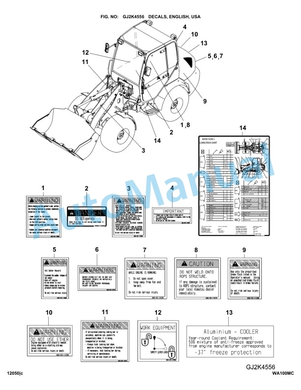 Komatsu WA100M-5 Parts Manual WA100MC 5 Komatsu WA100M-5 Parts Manual WA100MC-5
