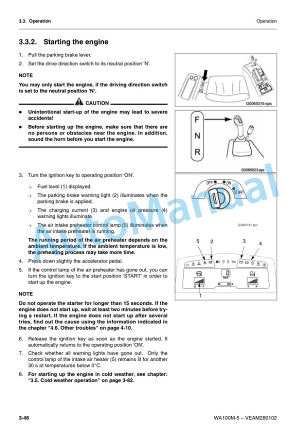 Komatsu WA100M-5 Wheel Loader Operation and Maintenance Manual VEAM280102 3 Komatsu WA100M-5 Wheel Loader Operation and Maintenance Manual VEAM280102 - Image 3