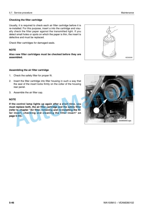 Komatsu WA100M-5 Wheel Loader Operation and Maintenance Manual VEAM280102 5 Komatsu WA100M-5 Wheel Loader Operation and Maintenance Manual VEAM280102 - Image 5