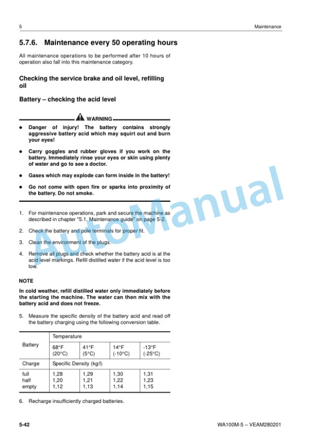 Komatsu WA100M-5 Wheel Loader Operation and Maintenance Manual VEAM280201 5 Komatsu WA100M-5 Wheel Loader Operation and Maintenance Manual VEAM280201 - Image 5