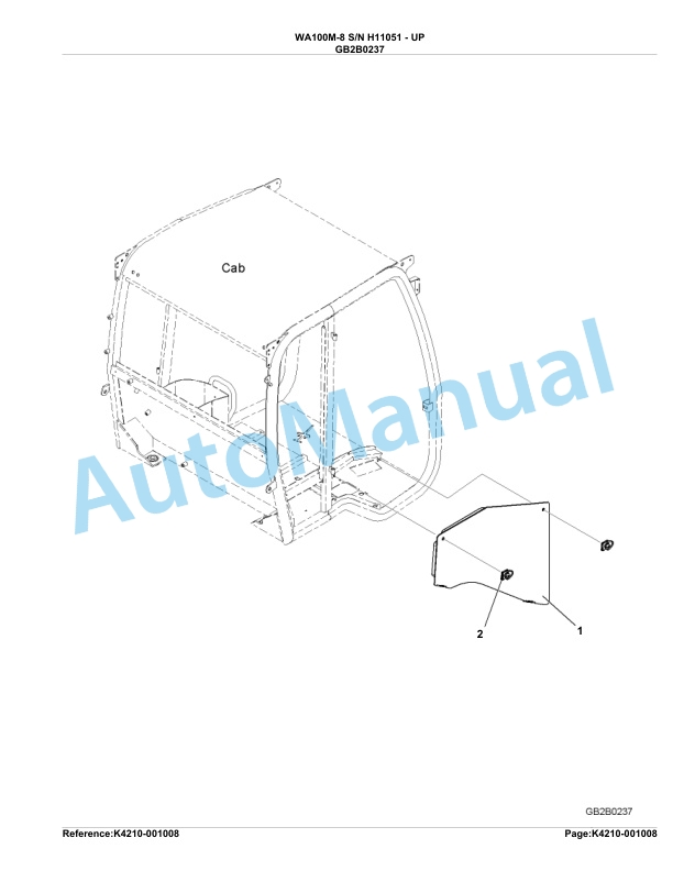 Komatsu WA100M-8 Parts Manual H11051-up 4 Komatsu WA100M-8 Parts Manual H11051-up-4