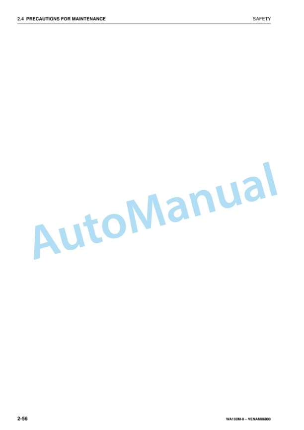 Alternative view of Komatsu WA100M-8 Wheel Loader Operation and Maintenance Manual VENAM06000
