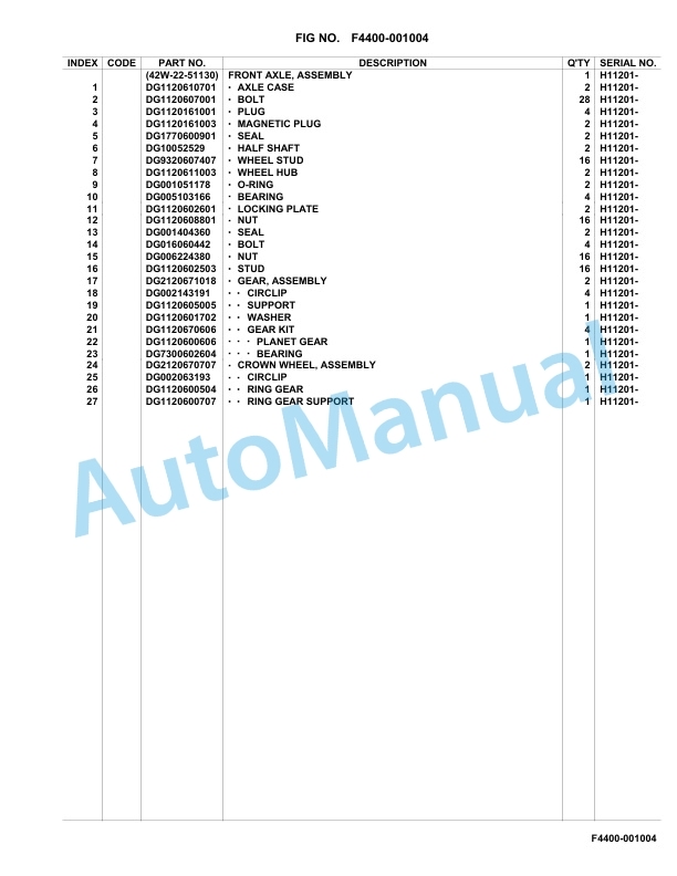 Komatsu WA100M-8E0 Parts Catalog H11201-UP 2 Komatsu WA100M-8E0 Parts Catalog H11201-UP-2