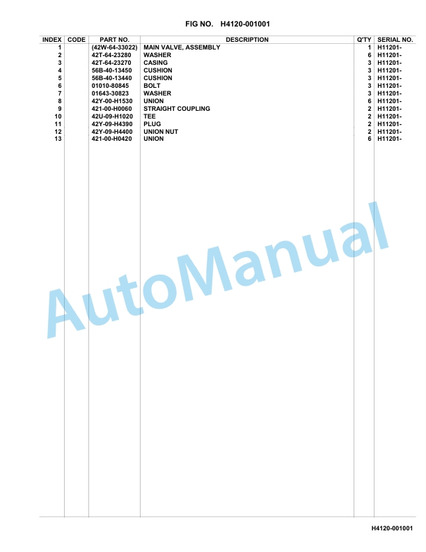 Komatsu WA100M-8E0 Parts Catalog H11201-UP 3 Komatsu WA100M-8E0 Parts Catalog H11201-UP-3