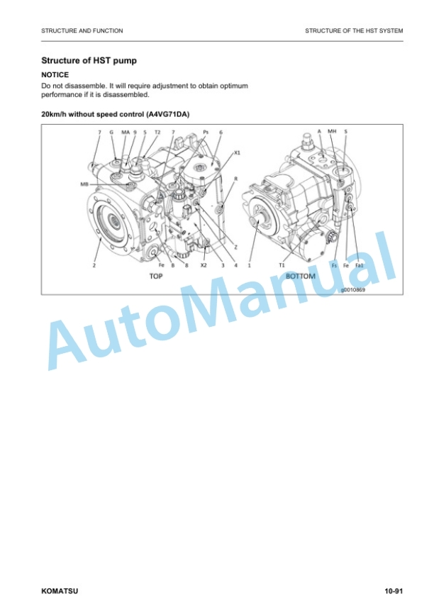 Alternative view of Komatsu WA100M-8E0 Wheel Loader Shop Manual VENBM07001