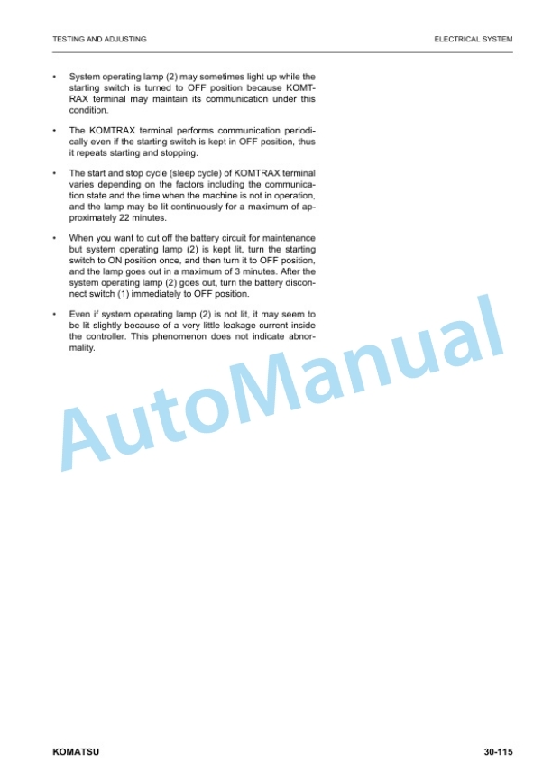 Komatsu WA100M-8E0 Wheel Loader Shop Manual VENBM07001 3 Komatsu WA100M-8E0 Wheel Loader Shop Manual VENBM07001 - Image 3