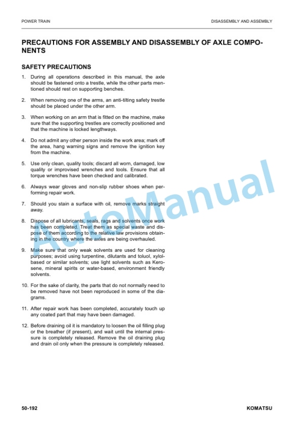 Komatsu WA100M-8E0 Wheel Loader Shop Manual VENBM07004 5 Komatsu WA100M-8E0 Wheel Loader Shop Manual VENBM07004 - Image 5