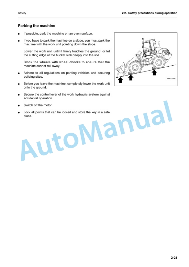 Alternative view of Komatsu WA115-3 Wheel Loader Operation and Maintenance Manual VEAM120100